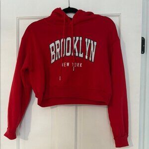 Shein Brooklyn New York Red Hoodie